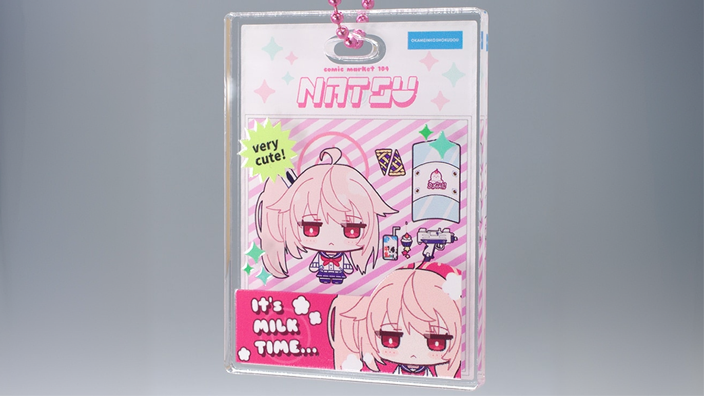 二層印刷アクリルキーホルダーの製作をご依頼いただきました。