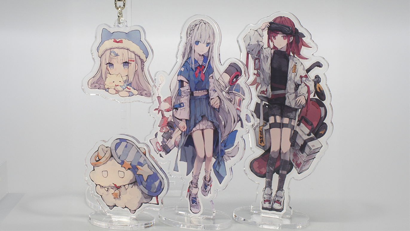 アクリルキーホルダー・アクリルスタンドの製作をご依頼いただきました。